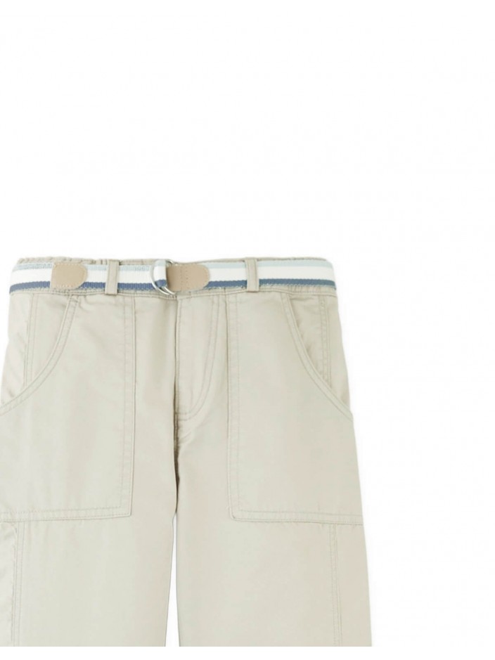 Ravi Twill Patch Pocket Pants with Printed Belt
