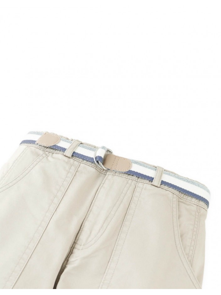 Ravi Twill Patch Pocket Pants with Printed Belt