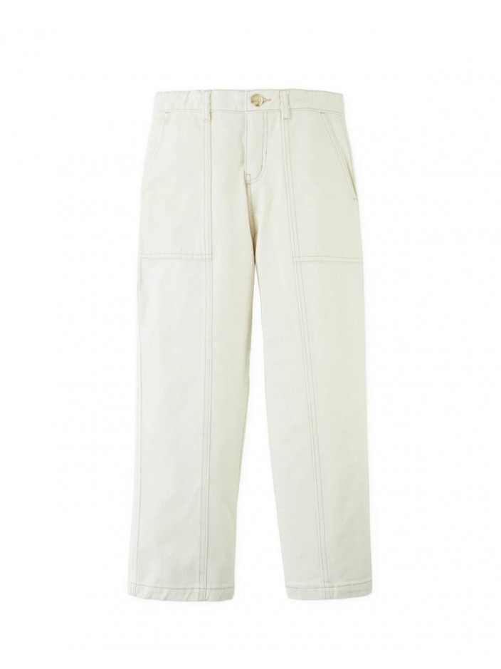 Naveen Twill Straight-Leg Panel Pants