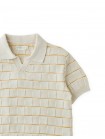 Kai Checkerboard Knit Open-Collar Polo