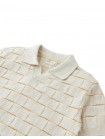 Kai Checkerboard Knit Open-Collar Polo