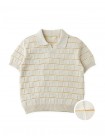 Kai Checkerboard Knit Open-Collar Polo