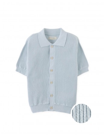 Jae Rib-Knit Button-Up Polo