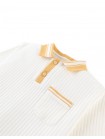 Koa Ribbed Cotton Polo with Contrast Collar Stripes and Patch Pocket