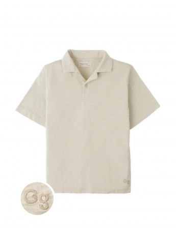 Jian Slub Jersey Polo with Embroidered Logo