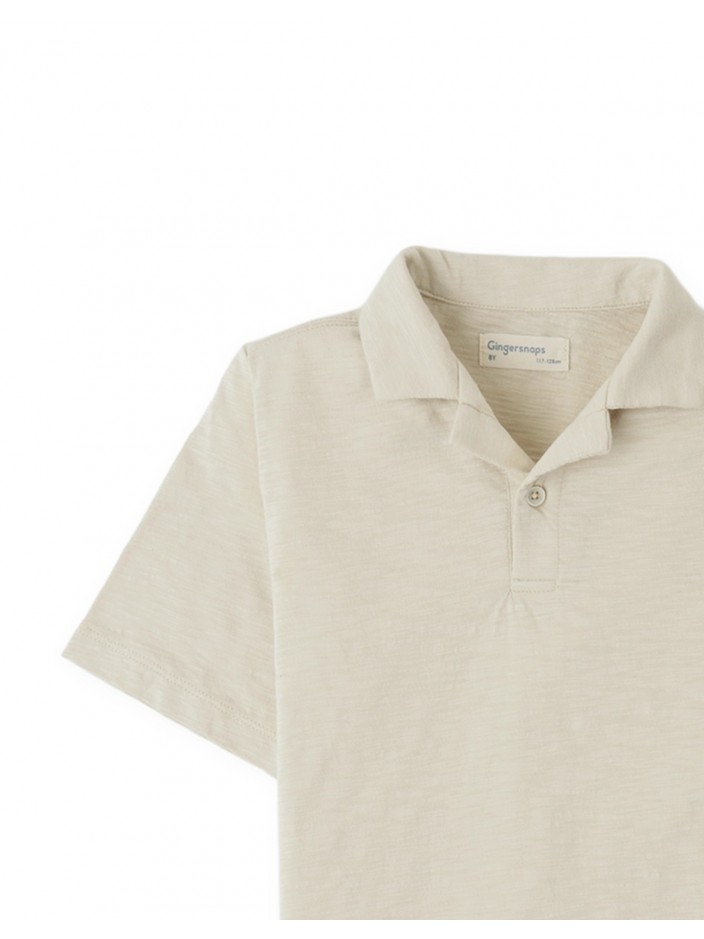 Jian Slub Jersey Polo with Embroidered Logo