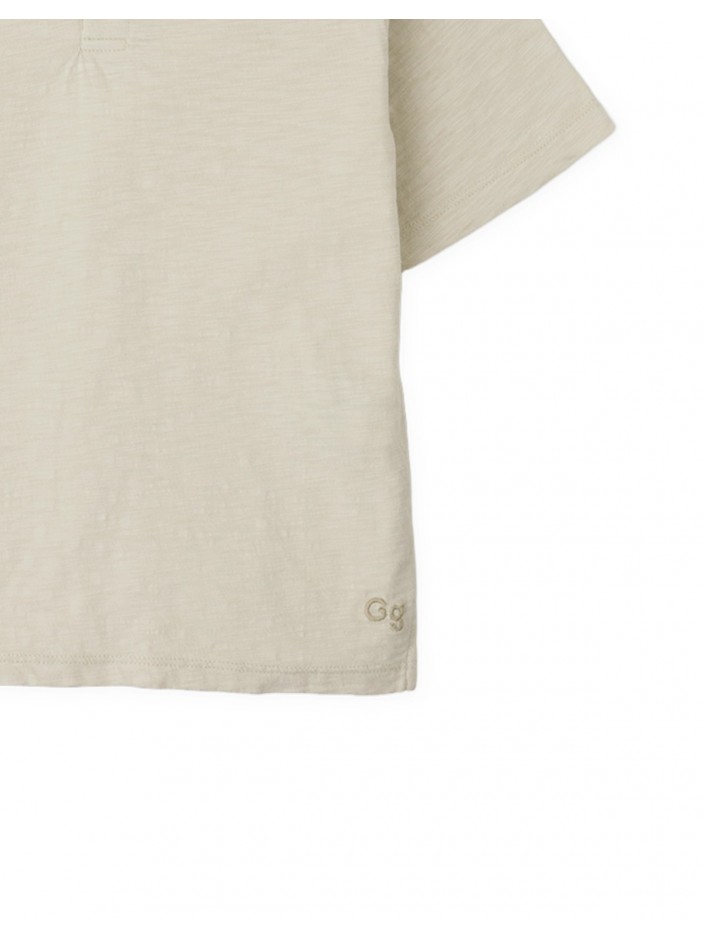 Jian Slub Jersey Polo with Embroidered Logo