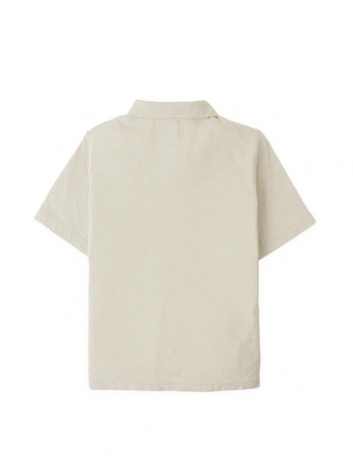 Jian Slub Jersey Polo with Embroidered Logo