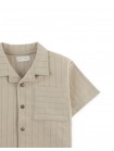 Zain Striped Knit Button-Up Polo with Patch Pocket