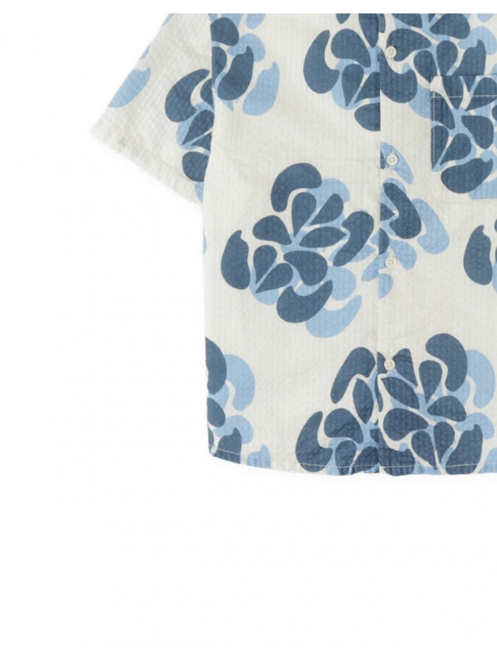 Rishi Floral Seersucker Shirt with Patch Pocket