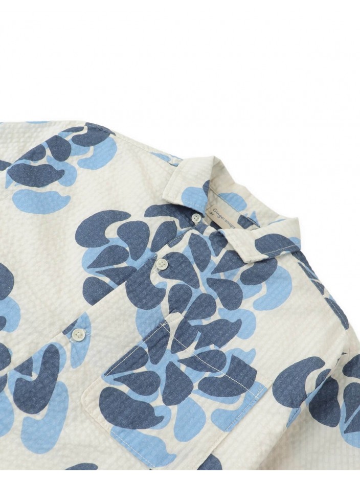 Rishi Floral Seersucker Shirt with Patch Pocket