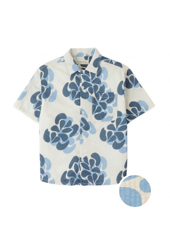 Rishi Floral Seersucker Shirt with Patch Pocket