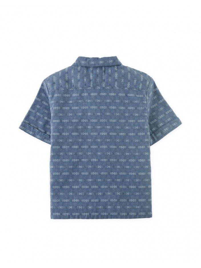 Ryu Sashiko-Inspired Woven Shirt with Patch Pockets