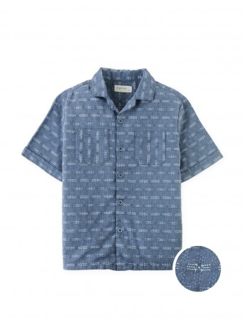 Ryu Sashiko-Inspired Woven Shirt with Patch Pockets
