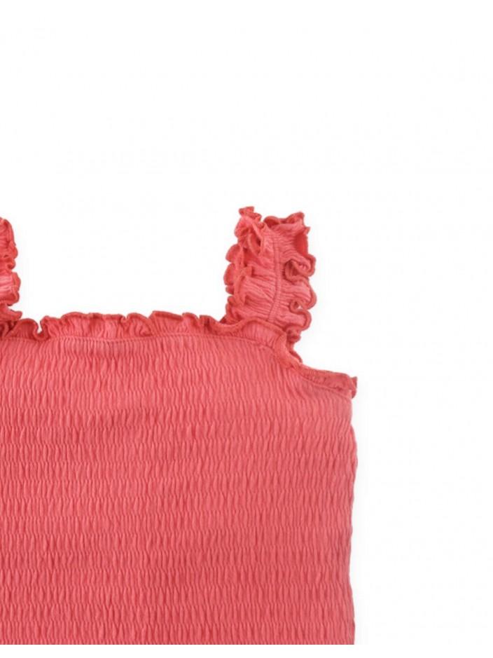 Fully Smocked Tank Top with Ruffled Strappy Sleeves