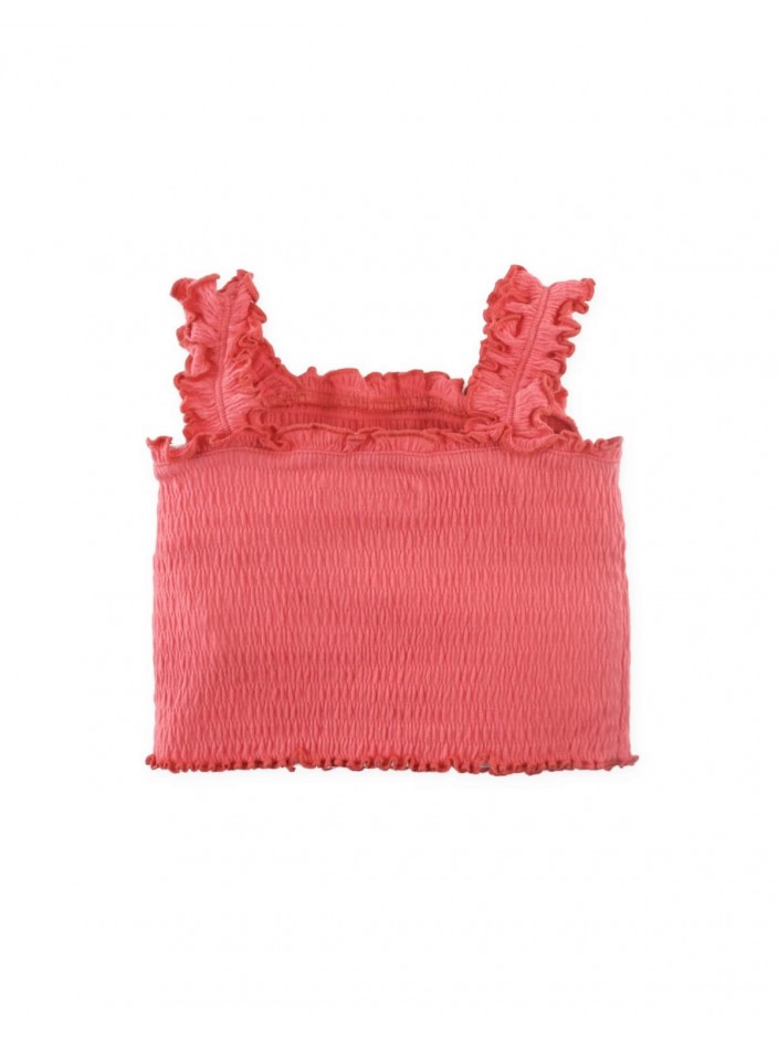 Fully Smocked Tank Top with Ruffled Strappy Sleeves