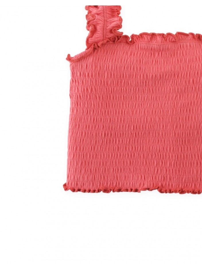 Fully Smocked Tank Top with Ruffled Strappy Sleeves