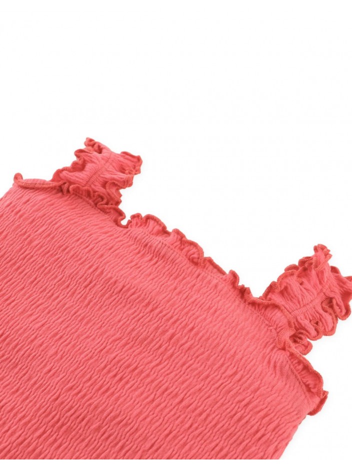 Fully Smocked Tank Top with Ruffled Strappy Sleeves