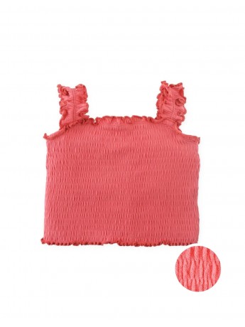Fully Smocked Tank Top with Ruffled Strappy Sleeves