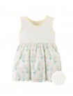 Floral Print Dress with Ruffle Sleeves & Rosette Appliqué