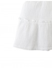 Cotton Muslin Dress with Daisy Crochet Appliqué
