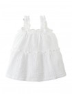 Cotton Muslin Dress with Daisy Crochet Appliqué