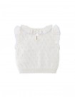Baby Corrina Floral Pointelle Top with Bow Appliqué