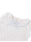 Baby Corrina Floral Pointelle Top with Bow Appliqué