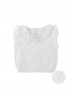 Baby Corrina Floral Pointelle Top with Bow Appliqué