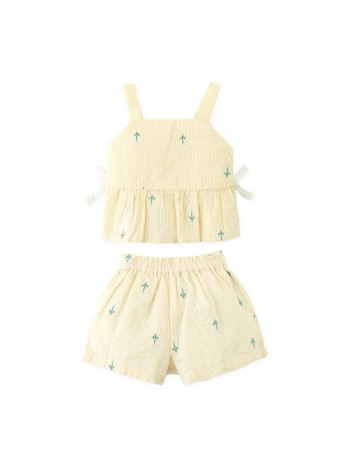 Baby Delia Embroidered Peplum Top and Shorts Set