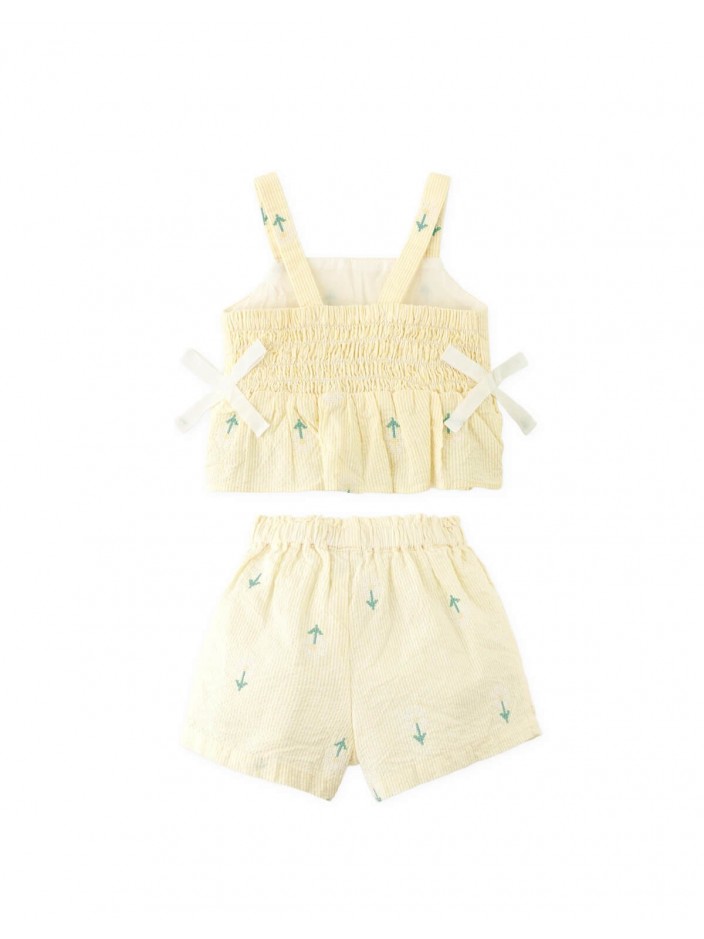 Baby Delia Embroidered Peplum Top and Shorts Set