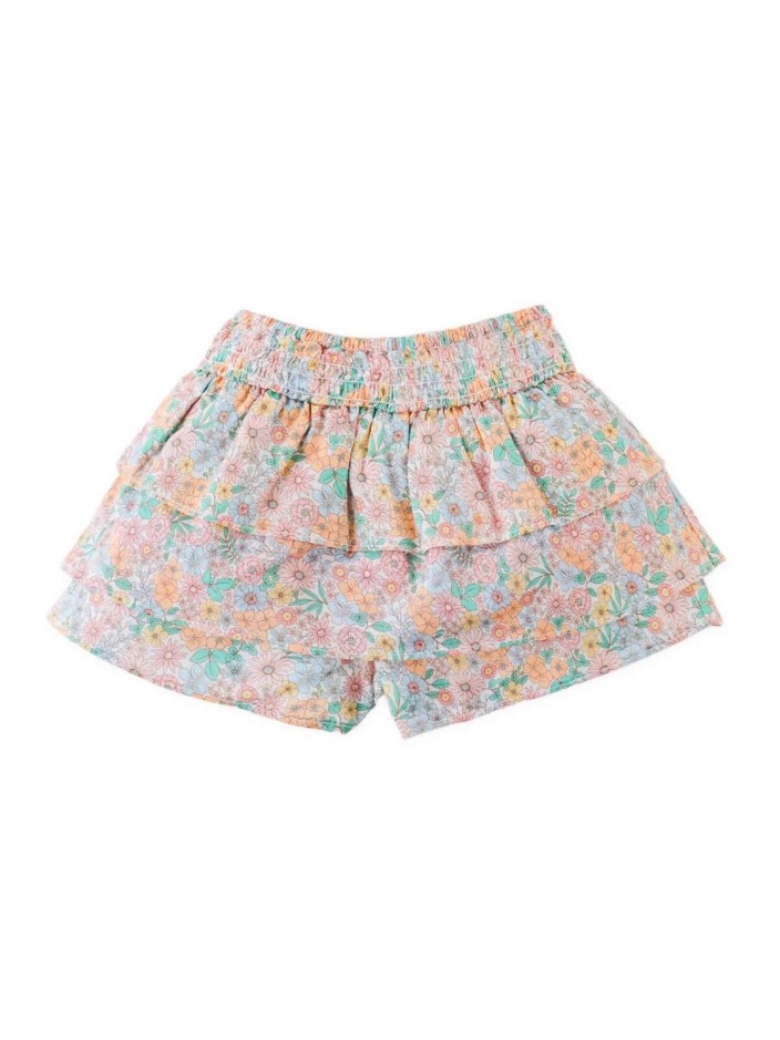 Baby Nadine Embroidered Ruffle Sleeve Top and Floral Skort Set