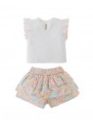 Baby Nadine Embroidered Ruffle Sleeve Top and Floral Skort Set