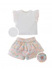 Baby Nadine Embroidered Ruffle Sleeve Top and Floral Skort Set