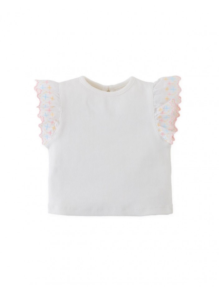 Baby Nadine Embroidered Ruffle Sleeve Top and Floral Skort Set