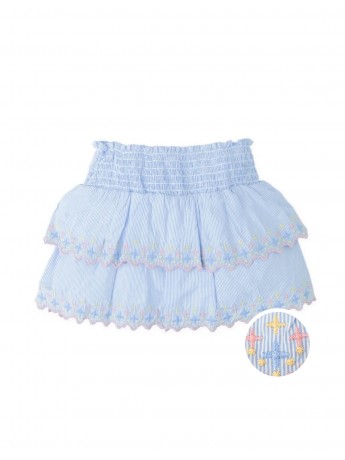 Baby Teagan Embroidered Tiered Skort