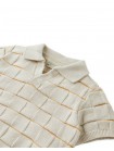 Baby Kai Checkerboard Knit Open-Collar Polo