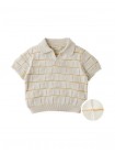 Baby Kai Checkerboard Knit Open-Collar Polo