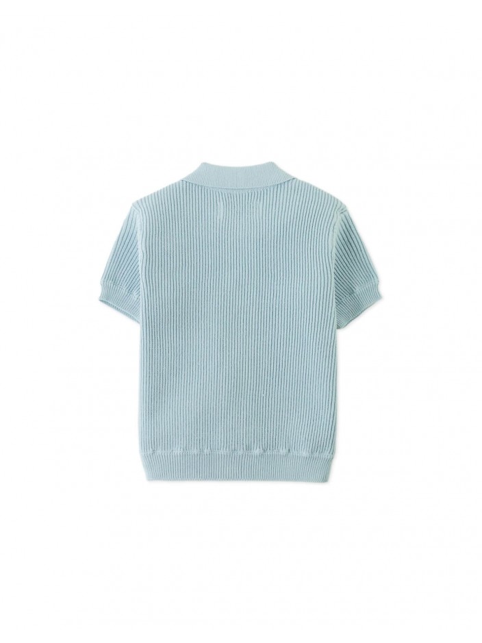 Baby Jae Rib-Knit Button-Up Polo