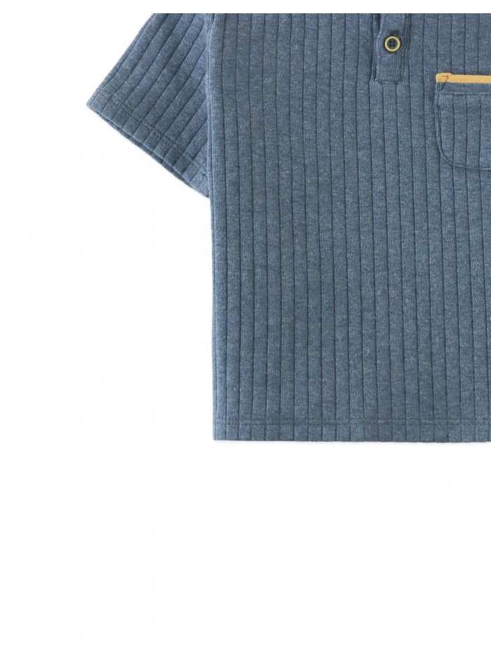 Baby Manu Ribbed Polo with Patch Pocket