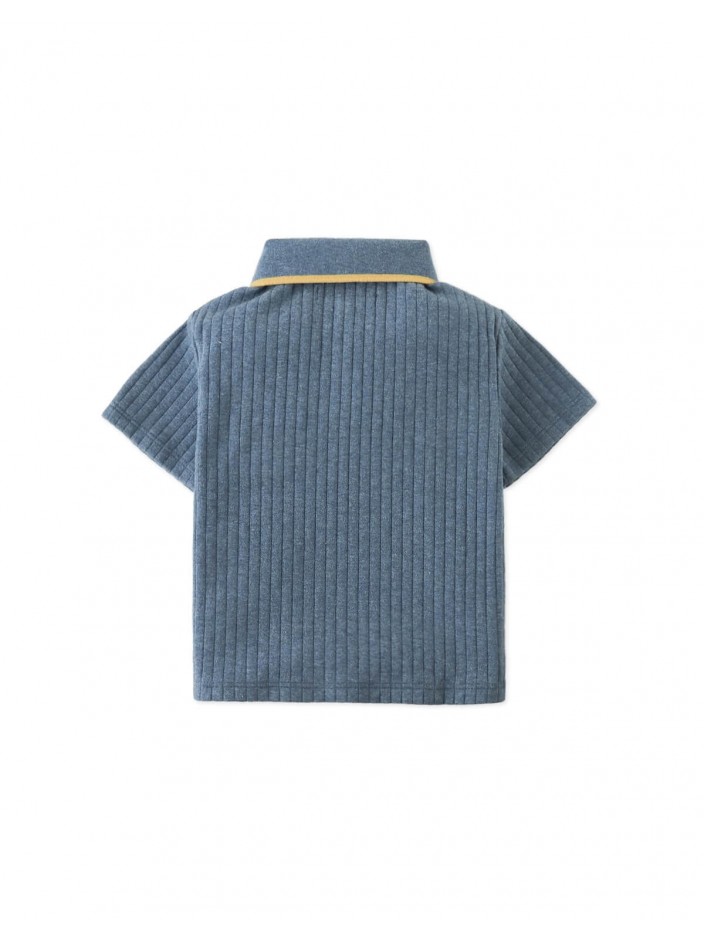 Baby Manu Ribbed Polo with Patch Pocket
