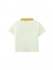 Baby Koa Ribbed Cotton Polo with Contrast Collar Stripes and Patch Pocket