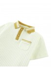 Baby Koa Ribbed Cotton Polo with Contrast Collar Stripes and Patch Pocket