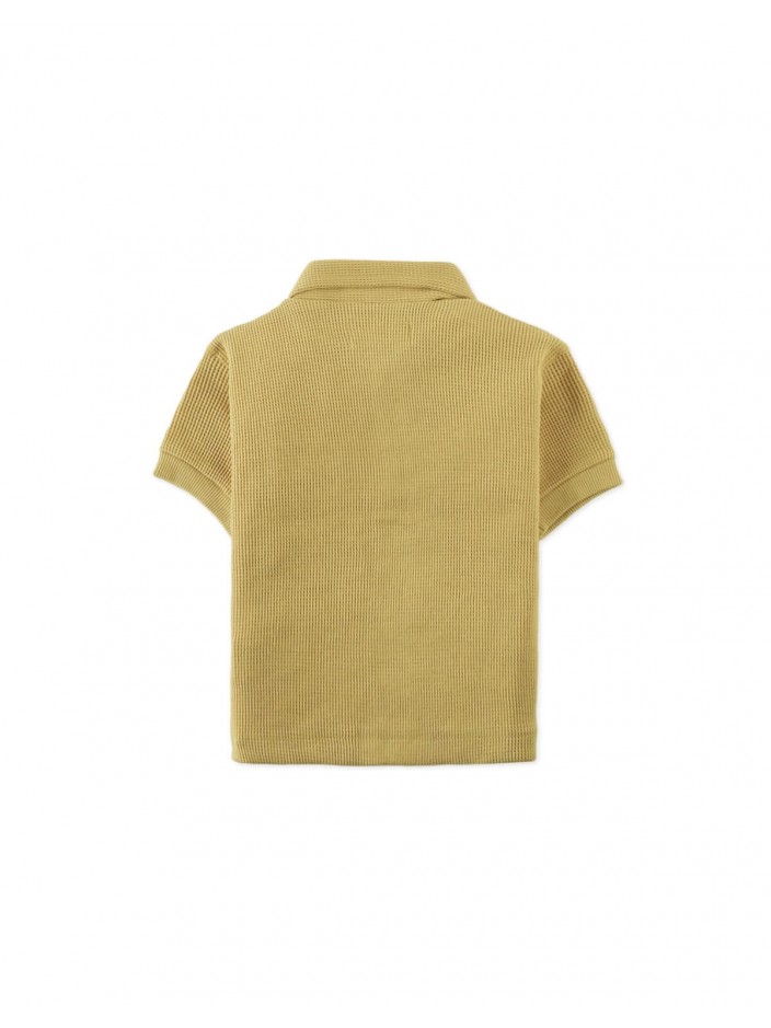 Baby Pio Waffle Button-Up Polo with Patch Pocket