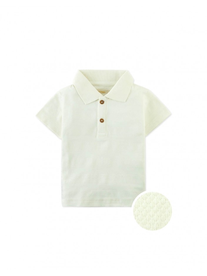 Baby Taito Textured Polo with Embroidered Logo