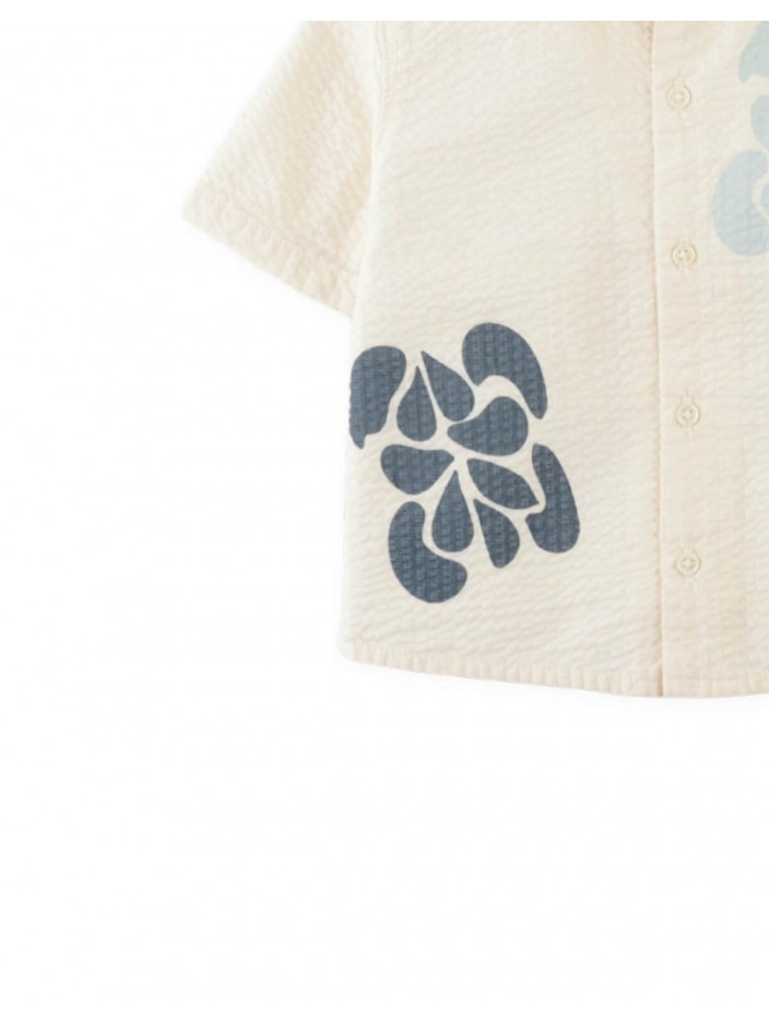 Baby Ajay Floral Seersucker Panama Shirt