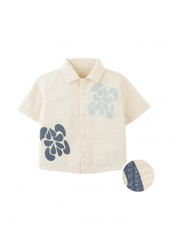 Baby Ajay Floral Seersucker Panama Shirt