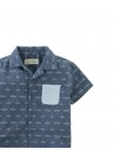 Baby Taiga Sashiko-Inspired Woven Shirt with Contrast Patch Pocket