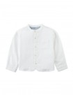 Baby Akio Long-Sleeve Mandarin Collar Shirt with Patch Pocket