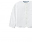 Baby Akio Long-Sleeve Mandarin Collar Shirt with Patch Pocket
